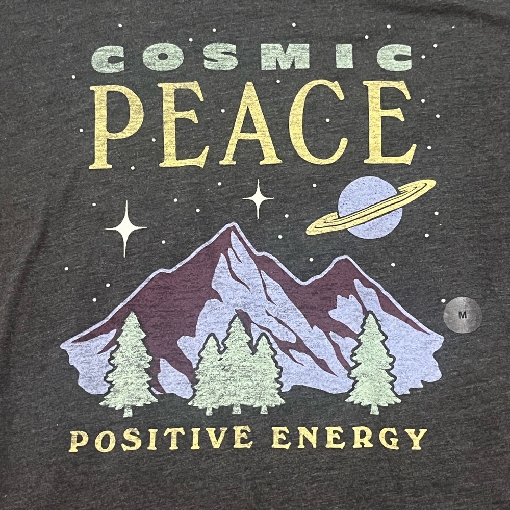 AEROPOSTALE Classic Crew Women's Cosmic Peace Graphic Tee - Charcoal